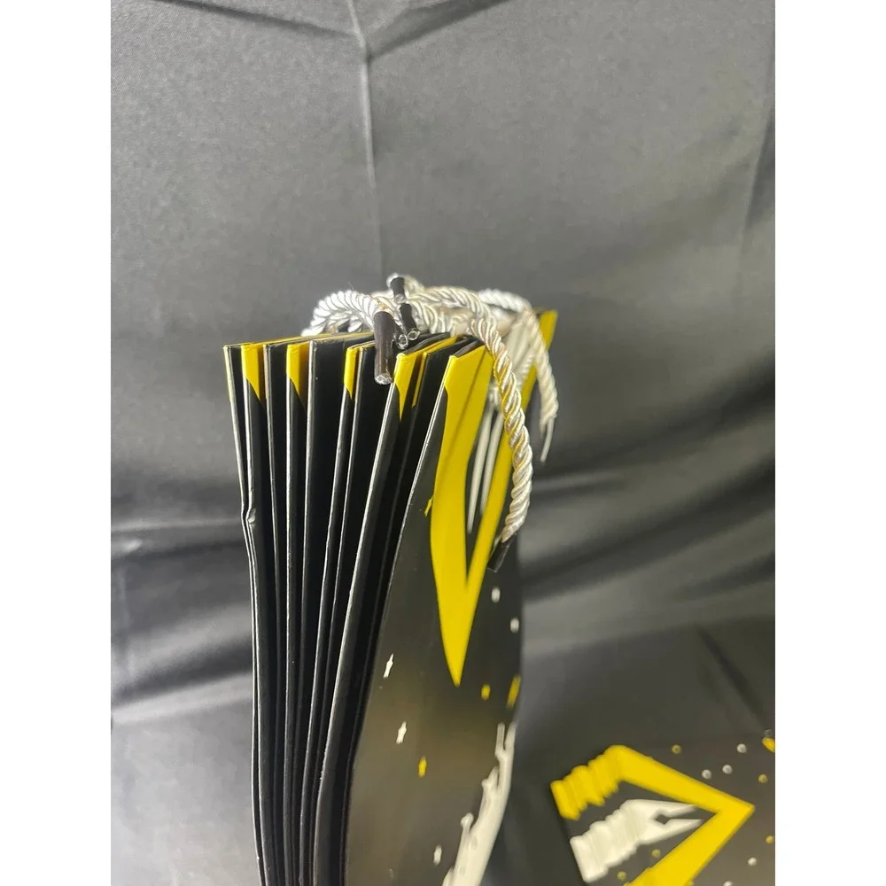 Set of 5 Graduation Gift Bags w/ Cards & Tissue Paper Black Yellow Tuxedo Design